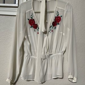 Express sheer floral blouse